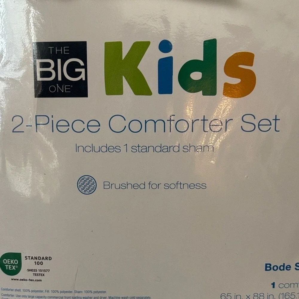 Big Kids 2-Piece Twin Comforter Set w/ Sports Design: Soccer Baseball Football
